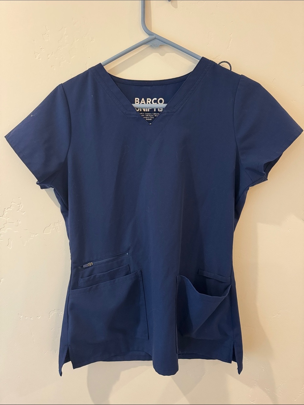 Barco Uniforms Navy V-Neck Scrub Top - XS
